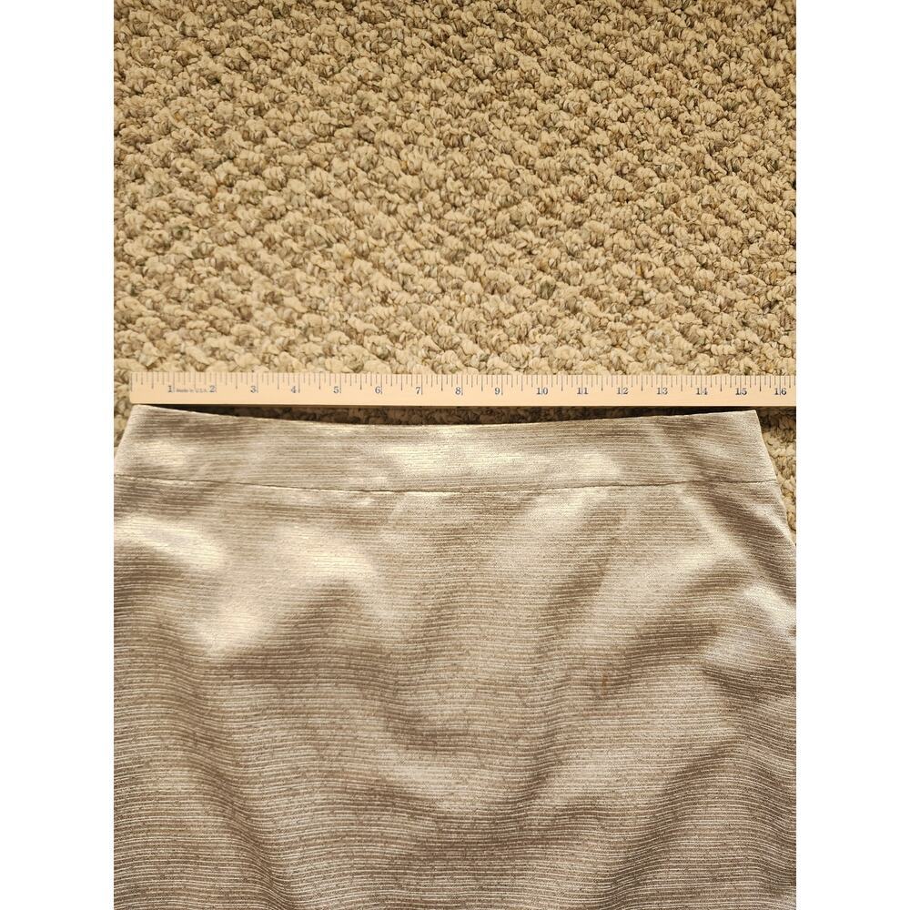 Ann Taylor LOFT Womens Size 8 Dazzling Gold Lined Pencil Skirt Festive - Picture 5 of 8